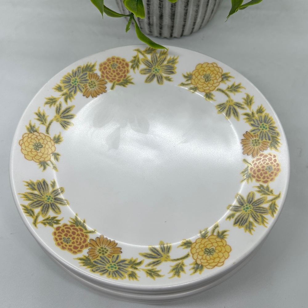 VTG 6 Noritake Progression SUNNY SIDE Marigold 6-1/4" Bread Side Plates Japan - Picture 5 of 8